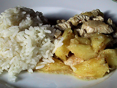 Ananas-Curry-Huhn