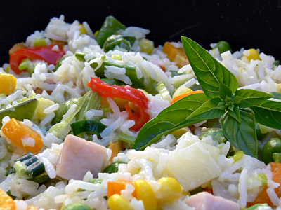 Bunte Gemüsereispfanne