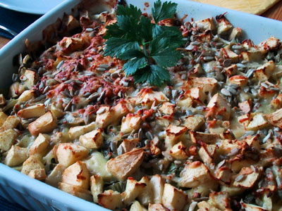 Kartoffel-Lauch-Gratin mit Äpfeln