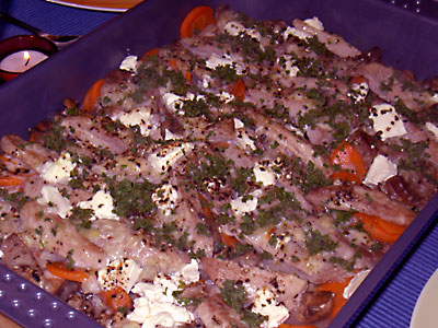 Schweinefilet mit Pfefferkruste und Gemüse